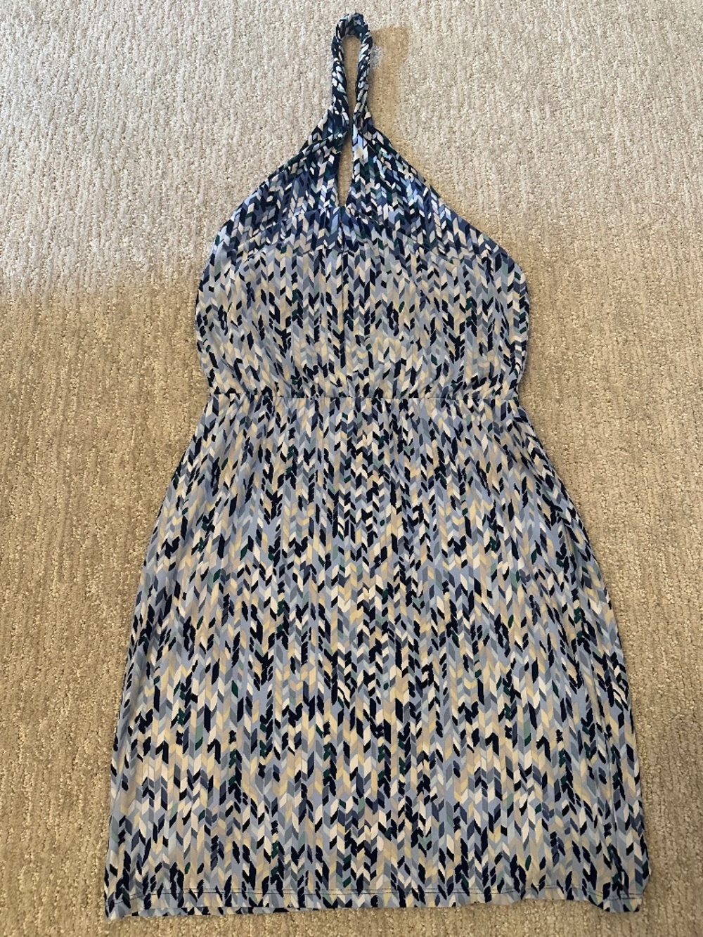 White House black market    Women’s halter top midi dress.  XXs. Blue and white